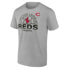 ファナティクス メンズ Tシャツ トップス Cincinnati Reds Fanatics Branded 2024 MLB Spring Training TShirt Heather Gray