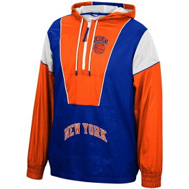 ミッチェル&ネス メンズ ジャケット＆ブルゾン アウター New York Knicks Mitchell & Ness Hardwood Classics Highlight Reel Windbreaker HalfZip Hoodie Jacket Blue/Orange