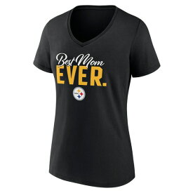 ファナティクス レディース Tシャツ トップス Pittsburgh Steelers Fanatics Branded Women's Best Mom Ever VNeck TShirt Black