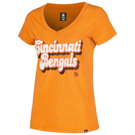 ニューエラ レディース Tシャツ トップス Cincinnati Bengals New Era Women's Enzyme Wash Low VNeck TShirt Orange