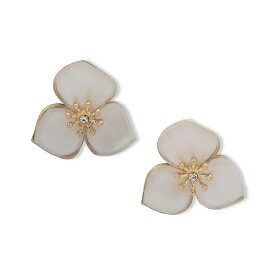 ロンナアンドリリー レディース ピアス＆イヤリング アクセサリー Gold-Tone Pav&eacute; & Mother-of-Pearl Flower Stud Earrings White