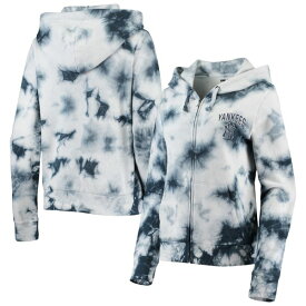 ニューエラ レディース パーカー・スウェットシャツ アウター New York Yankees New Era Women's TieDye Fleece FullZip Hoodie Navy