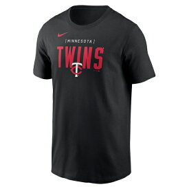 ナイキ メンズ Tシャツ トップス Minnesota Twins Nike Home Team Bracket Stack TShirt Black