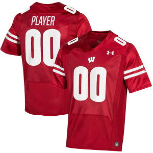 A_[A[}[ Y jtH[ gbvX Wisconsin Badgers Under Armour PickAPlayer NIL Replica Football Jersey Red