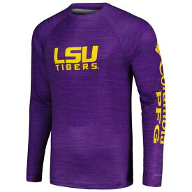 コロンビア メンズ Tシャツ トップス LSU Tigers Columbia PFG Terminal Tackle OmniShade Raglan Long Sleeve TShirt Purple