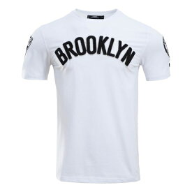 プロスタンダード メンズ Tシャツ トップス Brooklyn Nets Pro Standard Classic Chenille TShirt White