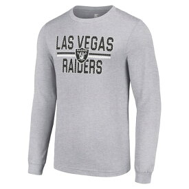 スターター メンズ Tシャツ トップス Las Vegas Raiders Starter Mesh Team Graphic Long Sleeve TShirt Heather Gray