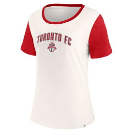 ファナティクス レディース Tシャツ トップス Toronto FC Fanatics Branded Women's Fundamentals Carver Slub TShirt Cream/Red