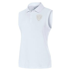 アンティグア レディース ポロシャツ トップス D.C. United Antigua Women's White Logo Sleeveless Recap Polo White
