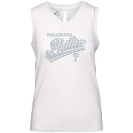 レベルウェア レディース Tシャツ トップス Philadelphia Phillies Levelwear Women's Paisley Sweep VNeck Tank Top White