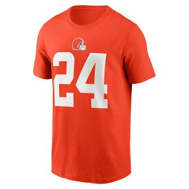 ナイキ メンズ Tシャツ トップス Nick Chubb Cleveland Browns Nike Player Name & Number TShirt Orange