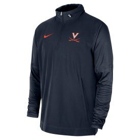 ナイキ メンズ ジャケット＆ブルゾン アウター Virginia Cavaliers Nike 2023 Coach HalfZip Hooded Jacket Navy