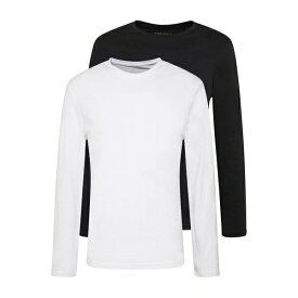 ピア ワン メンズ Tシャツ トップス 2 PACK - Long sleeved top - white/black