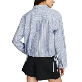 ラッキーブランド レディース シャツ トップス Women's Utility Crop Shirt Blue Stripe