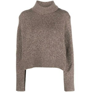 �����t���[���� ���f�B�[�X �j�b�g&�Z�[�^�[ �A�E�^�[ Roll-neck m䩘Rlange jumper Brown