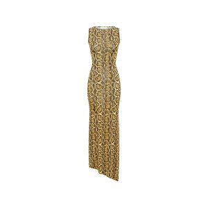 �}���[�� �Z�� ���f�B�[�X �����s�[�X �g�b�v�X Python-print asymmetrical dress Yellow