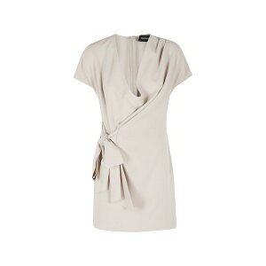 �t�F�f���J�E�g�V ���f�B�[�X �����s�[�X �g�b�v�X Draped v-neck mini dress Neutrals