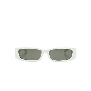 �����_ �t�@���[ ���f�B�[�X �T���O���X���A�C�E�F�A �A�N�Z�T���[ Rectangle-frame tinted sunglasses White