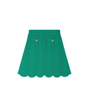 �T���h�� ���f�B�[�X �X�J�[�g �{�g���X Wave-pattern knitted skirt Green
