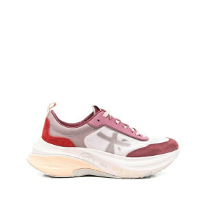 �v���~�A�[�^ ���f�B�[�X �X�j�[�J�[ �V���[�Y Hill 7856 suede panelled sneakers Red