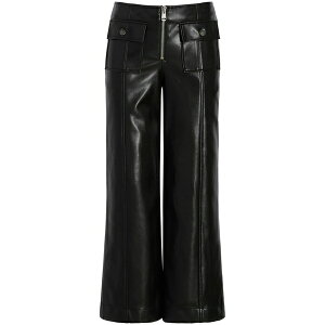�T���N�A�Z�v�g ���f�B�[�X �J�W���A���p���c �{�g���X Azure faux-leather trousers Black