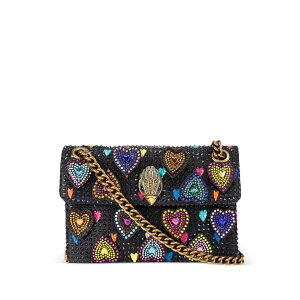 �J�[�g�W�F�C�K�[�����h�� ���f�B�[�X �V�����_�[�o�b�O �o�b�O Heart-embellishments chain cross body bag Black
