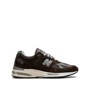�j���[�o�����X �����Y �X�j�[�J�[ �V���[�Y Made in uk 991v2 pinecone sneakers Brown