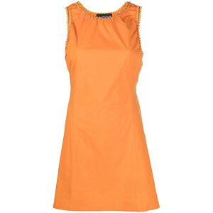 �u�e�B�b�N���X�L�[�m ���f�B�[�X �����s�[�X �g�b�v�X Sleeveless cotton mini dress Orange