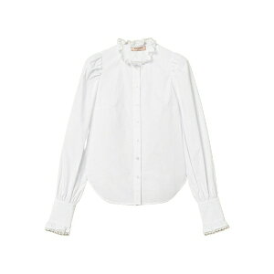 �c�C���Z�b�g ���f�B�[�X �V���c �g�b�v�X Lace-trim poplin shirt White