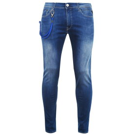 【送料無料】 リプレイ メンズ デニムパンツ ボトムス Titanium Stretch Slim Fit Jeans Medium Blue 009
