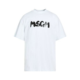 【送料無料】 エムエスジイエム メンズ Tシャツ トップス T-shirts White