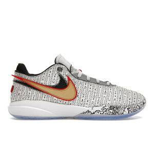Nike �i�C�L �����Y �X�j�[�J�[ �yNike LeBron 20 The Debut�z �T�C�Y US_10(28.0cm) White/Metallic Gold-Black-University Red-Wolf Grey