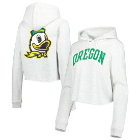 リーグカレッジエイトウェア レディース パーカー・スウェットシャツ アウター Oregon Ducks League Collegiate Wear Women's 2Hit 1636 Cropped Pullover Hoodie Ash