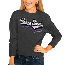 ゲームデイ レディース Tシャツ トップス Western Illinois Leathernecks Women's Vivacious Varsity Long Sleeve TShirt Charcoal