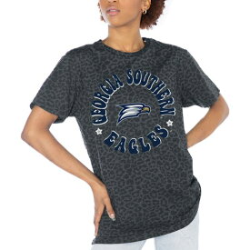 ゲームデイ レディース Tシャツ トップス Georgia Southern Eagles Gameday Couture Women's Victory Lap Leopard Standard Fit TShirt Charcoal