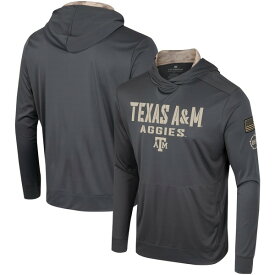 コロシアム メンズ Tシャツ トップス Texas A&M Aggies Colosseum OHT Military Appreciation Long Sleeve Hoodie TShirt Charcoal