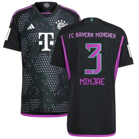 アディダス メンズ ユニフォーム トップス Kim Minjae Bayern Munich adidas 2023/24 Away Authentic Player Jersey Black