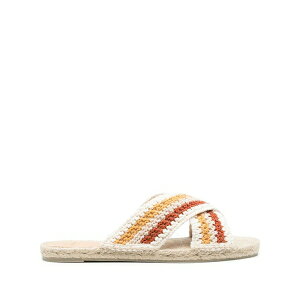 �J�X�^�j�G�[�� ���f�B�[�X �T���_�� �V���[�Y Crossover-strap raffia espadrilles Neutrals