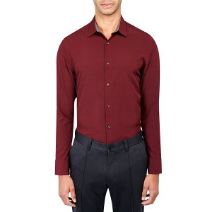 �R���X�g���N�g �����Y �V���c �g�b�v�X Men's Slim Fit Solid Performance Stretch Cooling Comfort Dress Shirt Burgundy