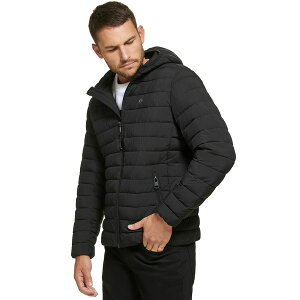 JoNC Y WPbgu] AE^[ Men's Hooded & Quilted Packable Jacket Ebony
