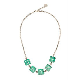 マルニ レディース ネックレス・チョーカー・ペンダントトップ アクセサリー Chain Necklace With Branded Dice-shaped Charms In Green Transparent Resin Woman Argento/verde