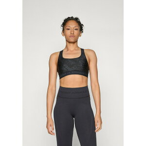 A_[A[}[ fB[X tBbglX X|[c CROSSBACK MID PRINT - Medium support sports bra - black/anthracite