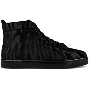 Christian Louboutin �N���X�`���� ���u�^�� �����Y �X�j�[�J�[ �yChristian Louboutin Louis Orlato Flat Black Zebra�z �T�C�Y EU_40(25.0cm) Black