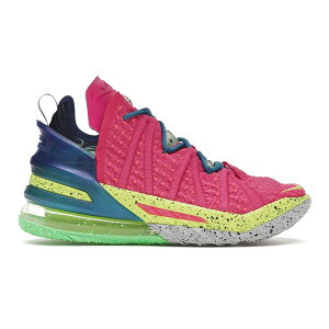 Nike �i�C�L �����Y �X�j�[�J�[ �yNike LeBron 18 Los Angeles By Night�z �T�C�Y US_M_13 Pink Prime/Multi-Color-Blue Void