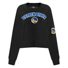 プロスタンダード レディース パーカー・スウェットシャツ アウター Golden State Warriors Pro Standard Women's Classic FLC Crewneck Pullover Sweatshirt Black