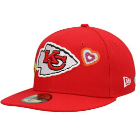 ニューエラ メンズ 帽子 アクセサリー Kansas City Chiefs New Era Chain Stitch Heart 59FIFTY Fitted Hat Red