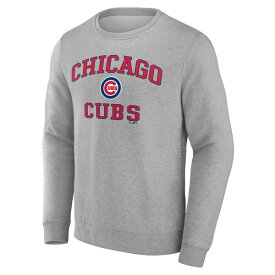 ファナティクス メンズ パーカー・スウェットシャツ アウター Chicago Cubs Fanatics Branded Heart & Soul Pullover Sweatshirt Heather Gray