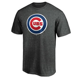 ファナティクス メンズ Tシャツ トップス Chicago Cubs Fanatics Branded Official Logo TShirt Charcoal
