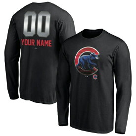 ファナティクス メンズ Tシャツ トップス Chicago Cubs Fanatics Branded Personalized Midnight Mascot Long Sleeve TShirt Black