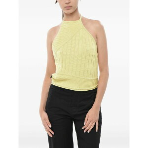 �E�[�� ���b�` ���f�B�[�X �J�b�g�\�[ �g�b�v�X Crochet halterneck top Yellow